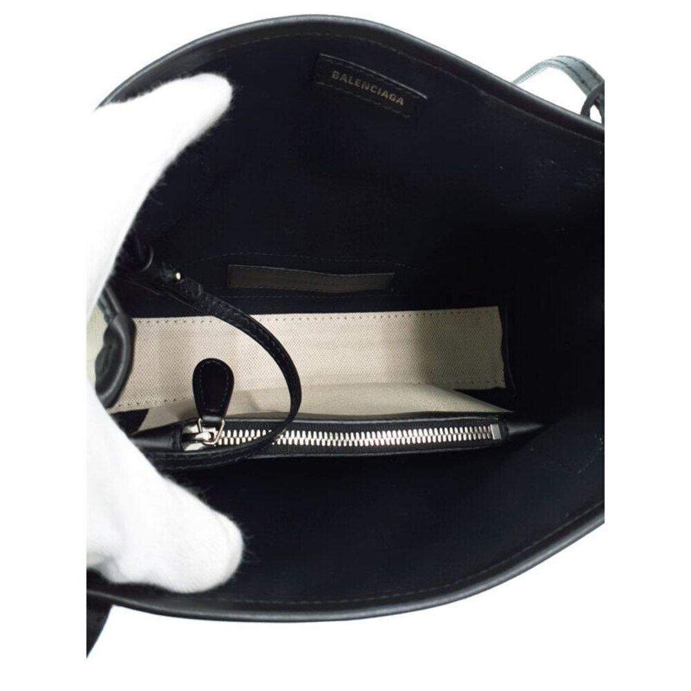 Balenciaga CABAS Tote Bag Canvas Leather White Black - Picture 3 of 9